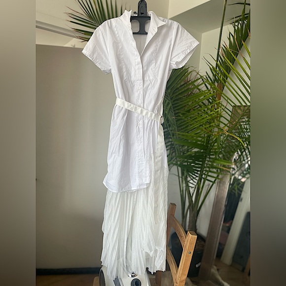 Dresses & Skirts - ShirtDress With Sheer Layer in White